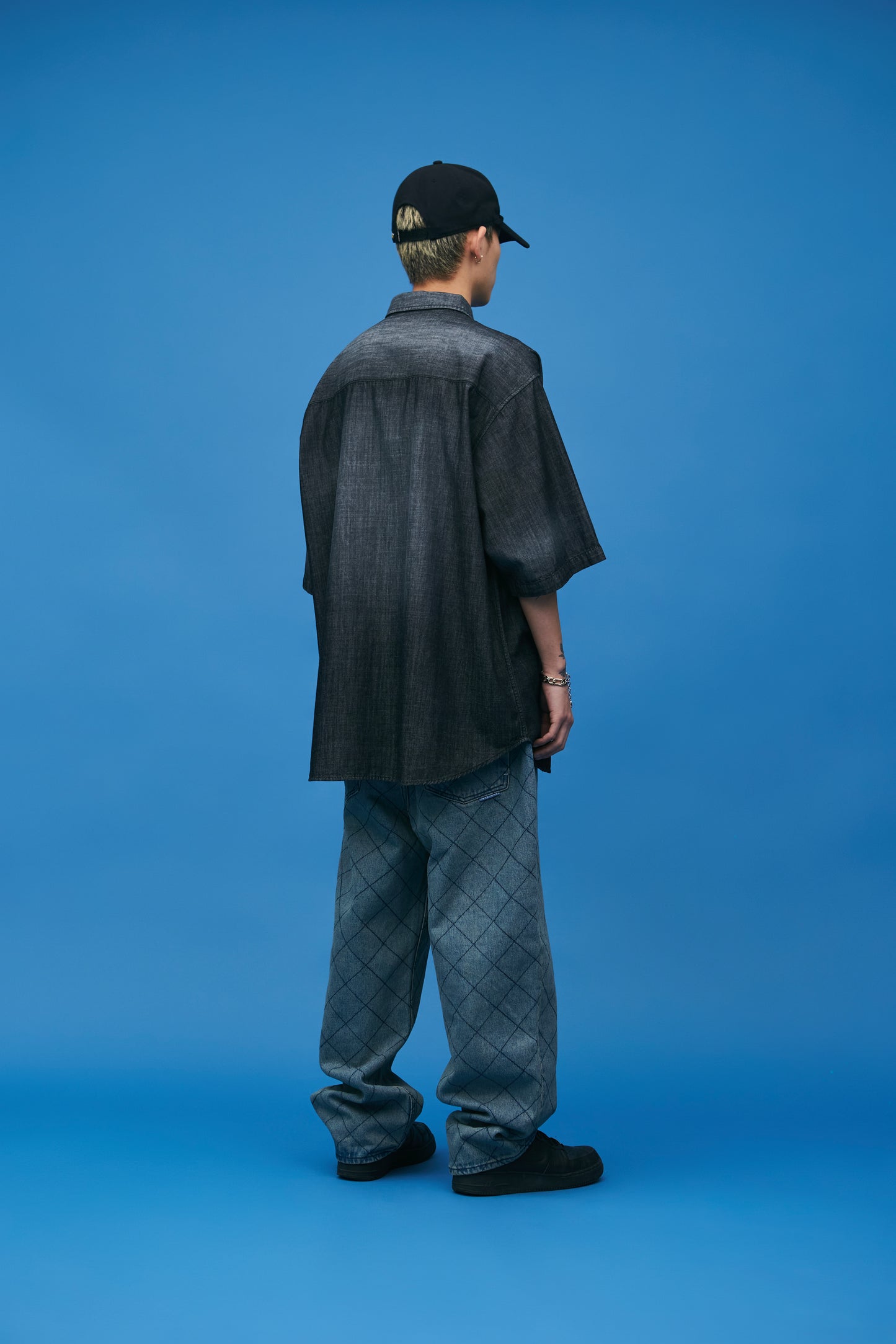 Loose Fit Denim Half Shirts