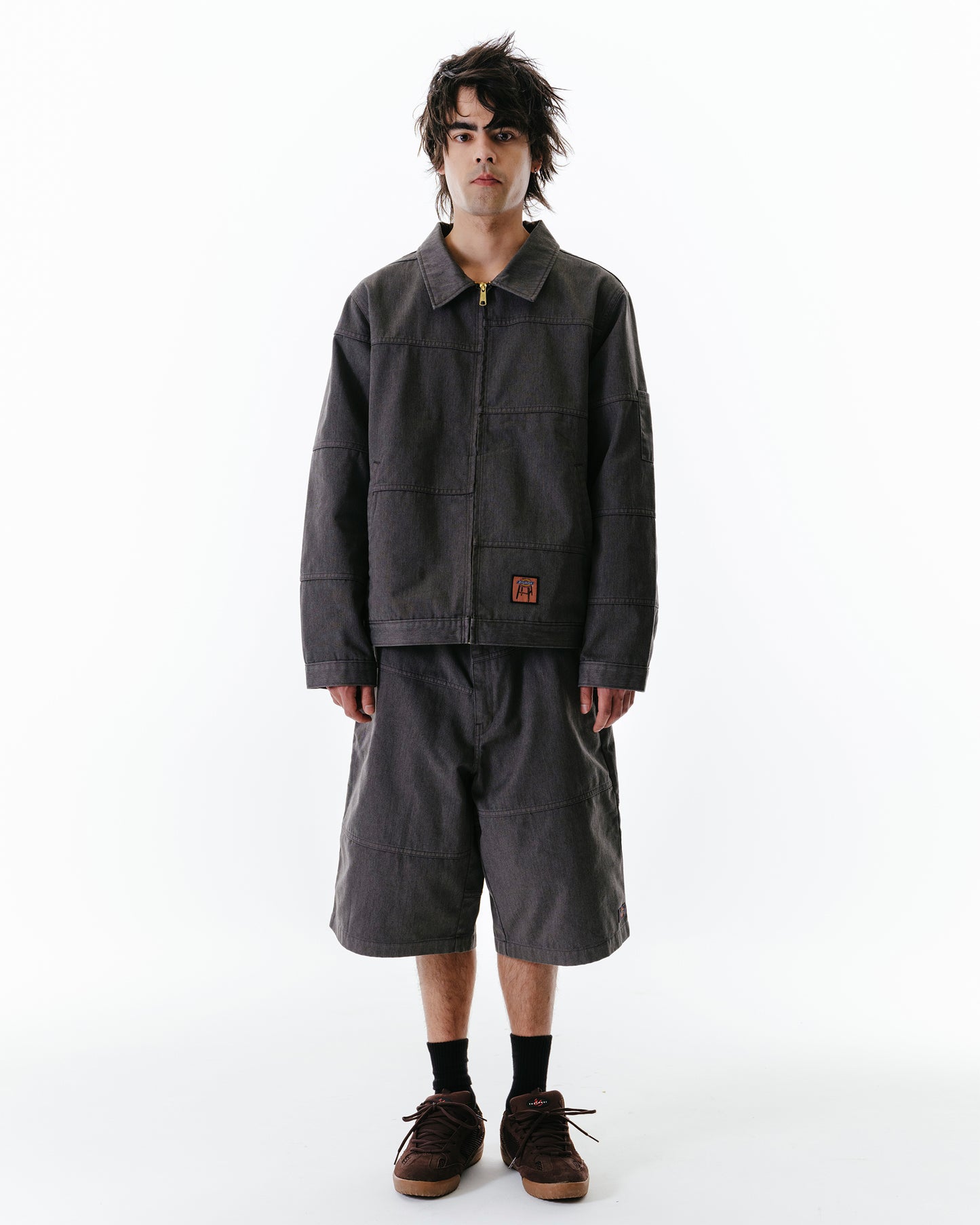 Loose Fit Flat Front Work Shorts, 13"