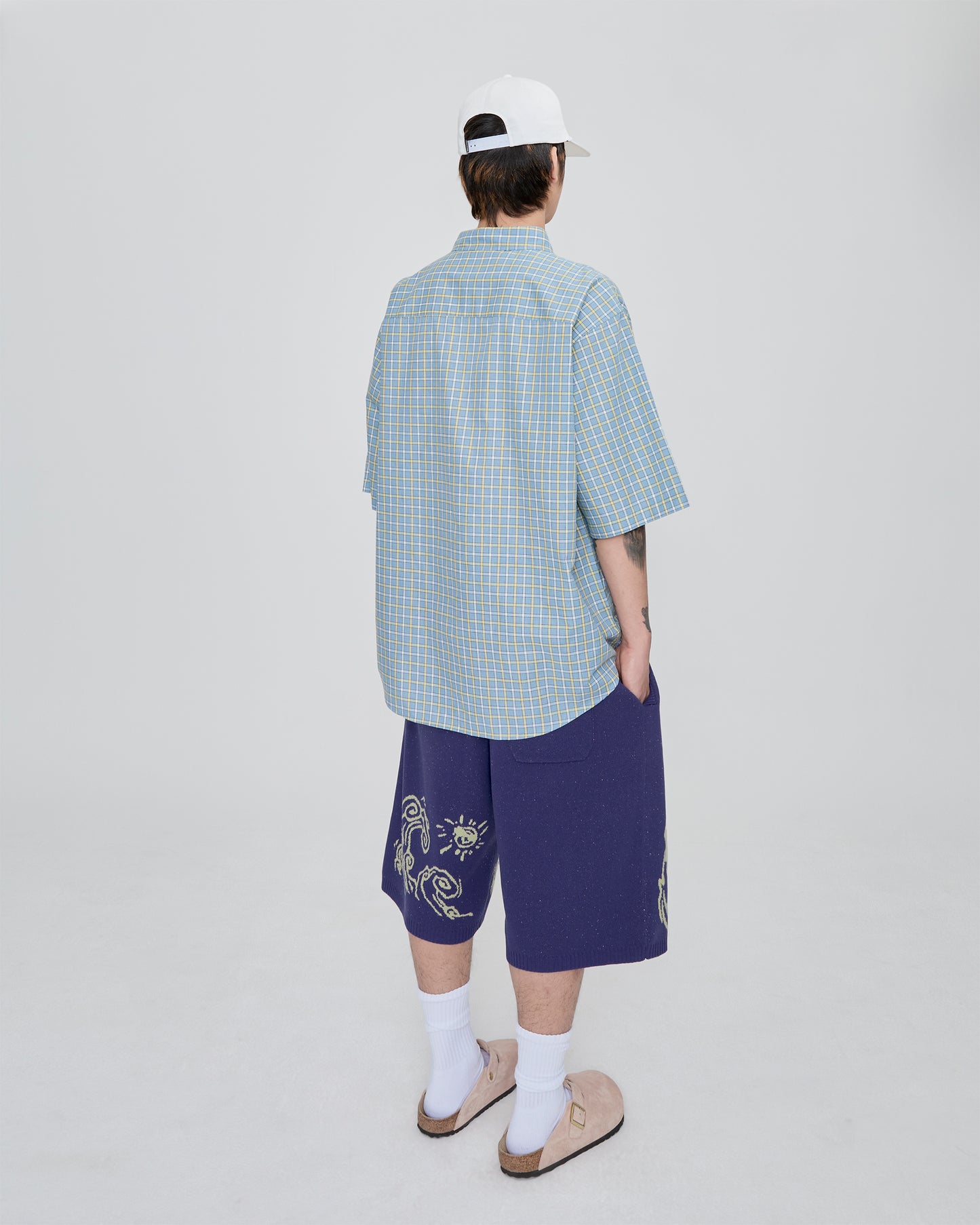 Wave Print Knit Shorts