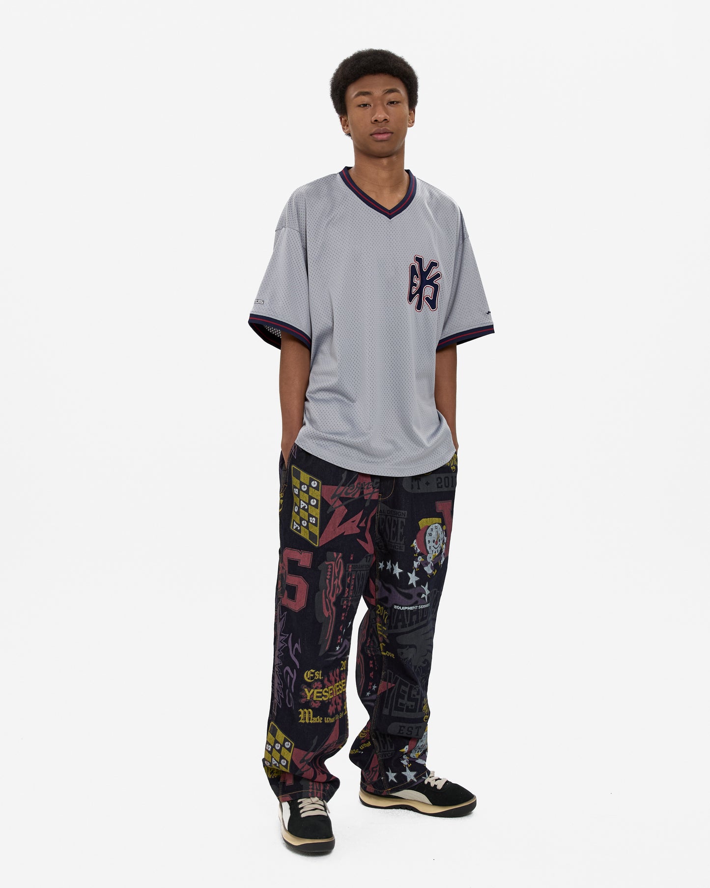 Y.E.S Mesh Baseball Tee