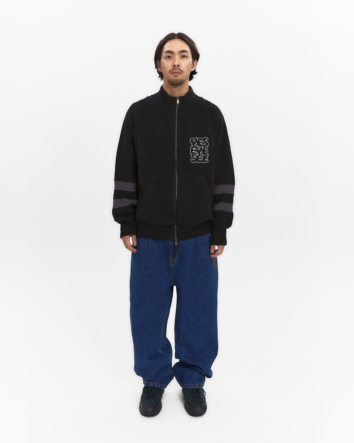 Front Pocket knit Zip-up