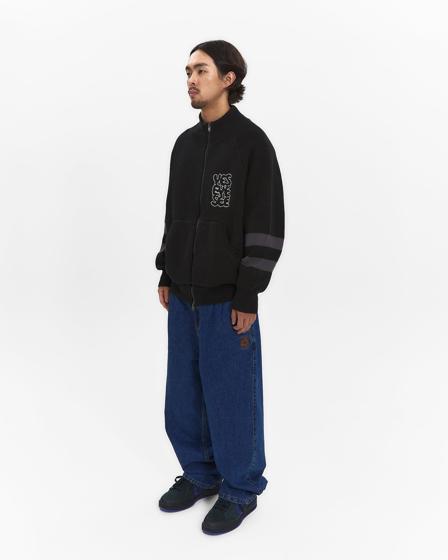 Front Pocket knit Zip-up