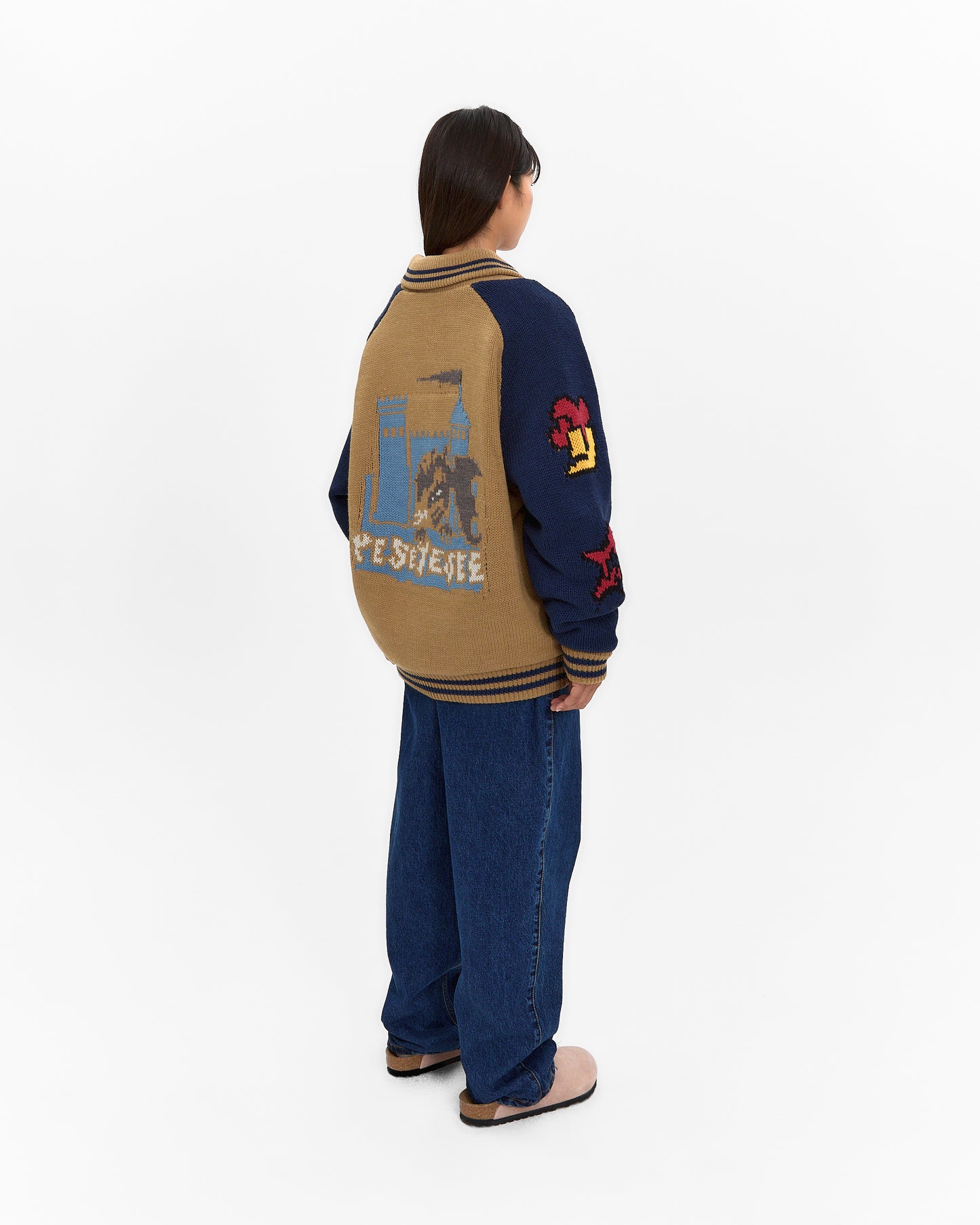 Raglan Knit Varsity Jacket
