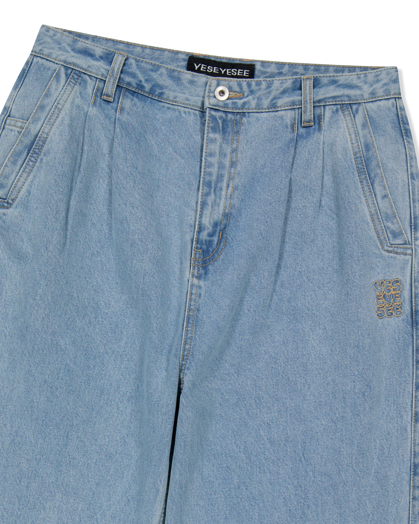 Two Tucked Denim Pants