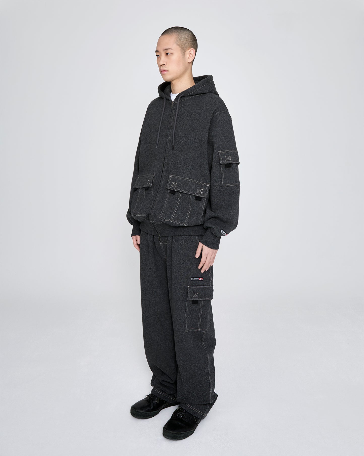 Y.E.S Stitch Pocket Zip up Hoodie