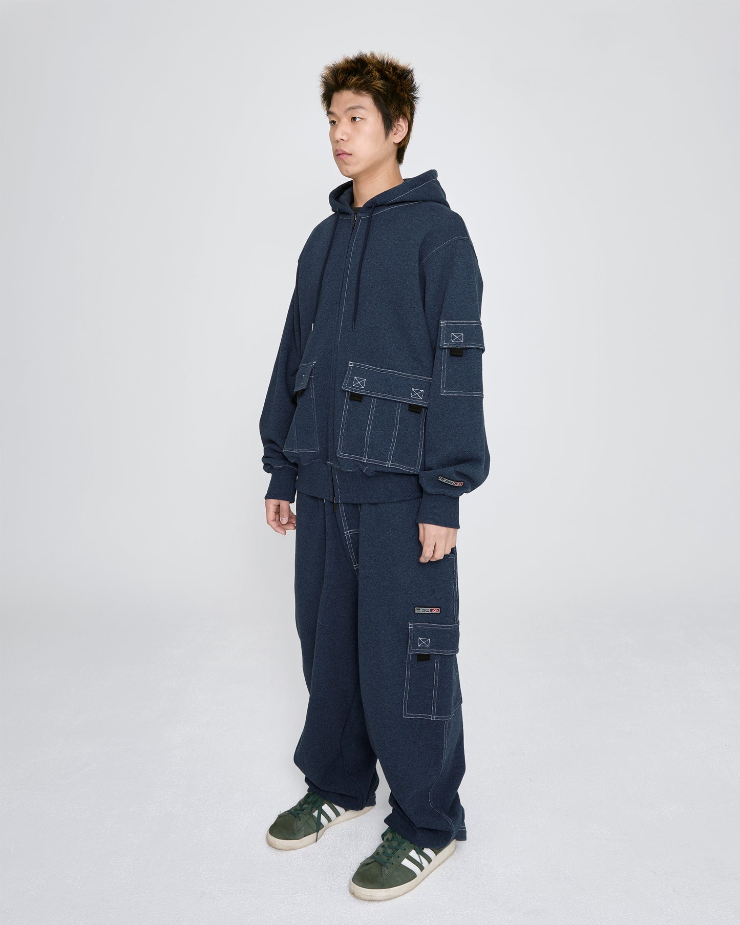 Y.E.S Stitch Pocket Zip up Hoodie