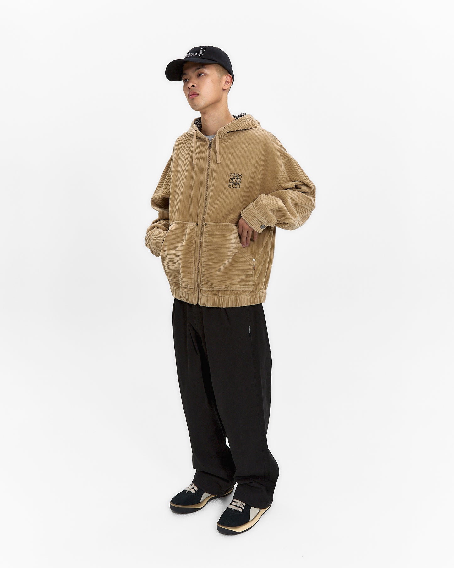 Corduroy Hooded Zip Jacket