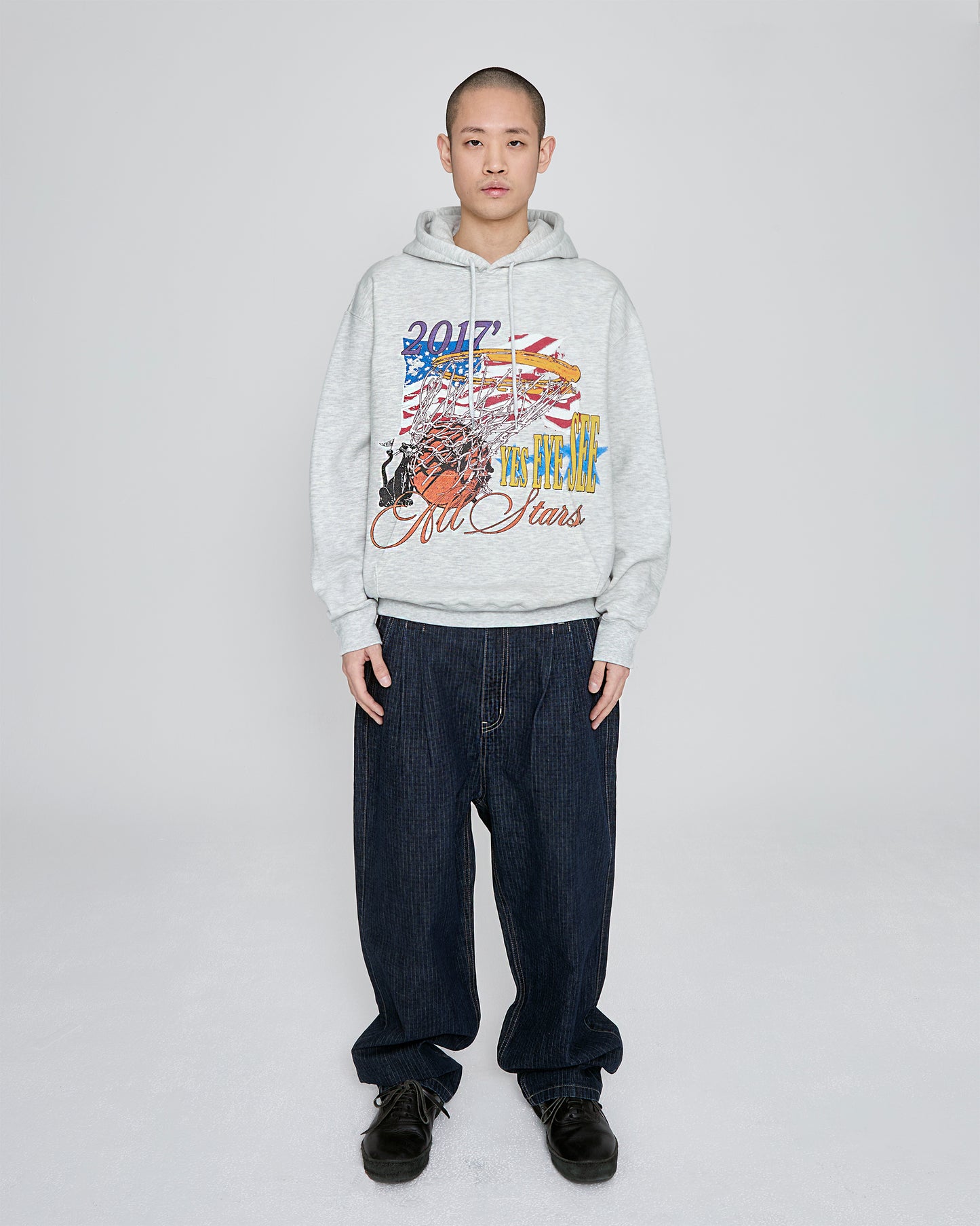 Two Tucked Ripstop Denim Pants