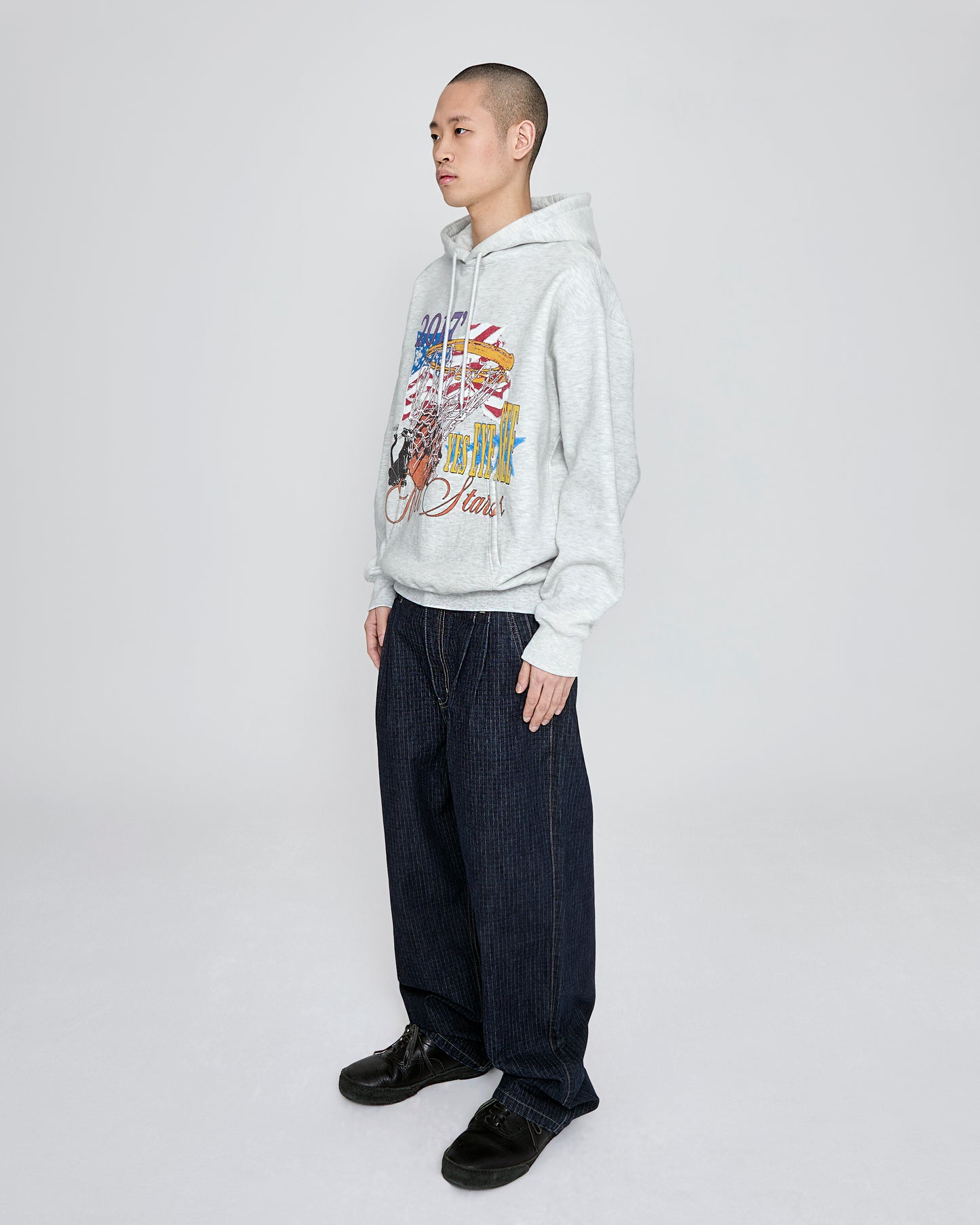 Two Tucked Ripstop Denim Pants