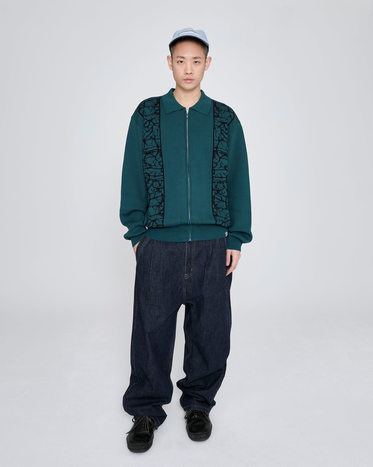 Knit Zip Up Polo Cardigan