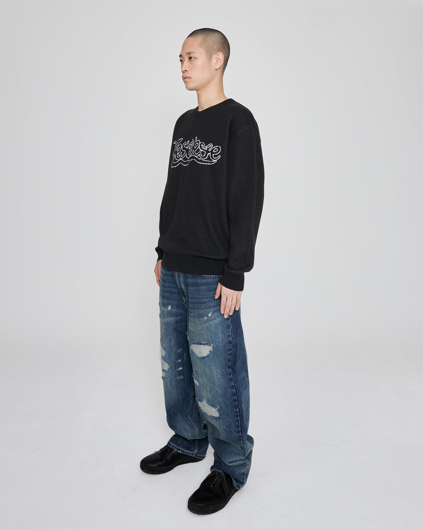 Snail Logo Long Sleeve Knit Pullover