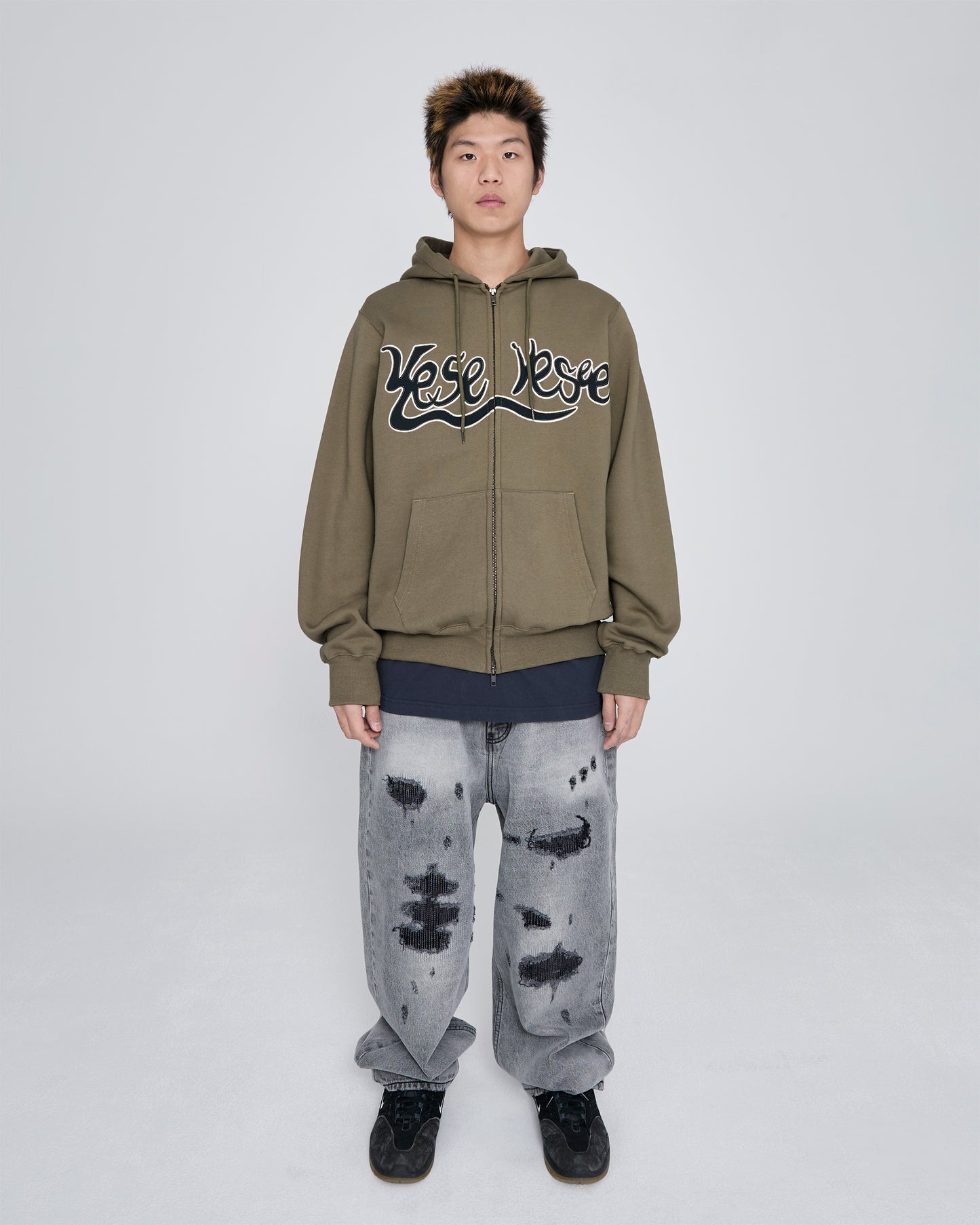 Y.E.S Snail Logo Zip-up Hoodie