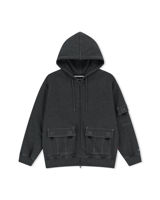 Y.E.S Stitch Pocket Zip up Hoodie