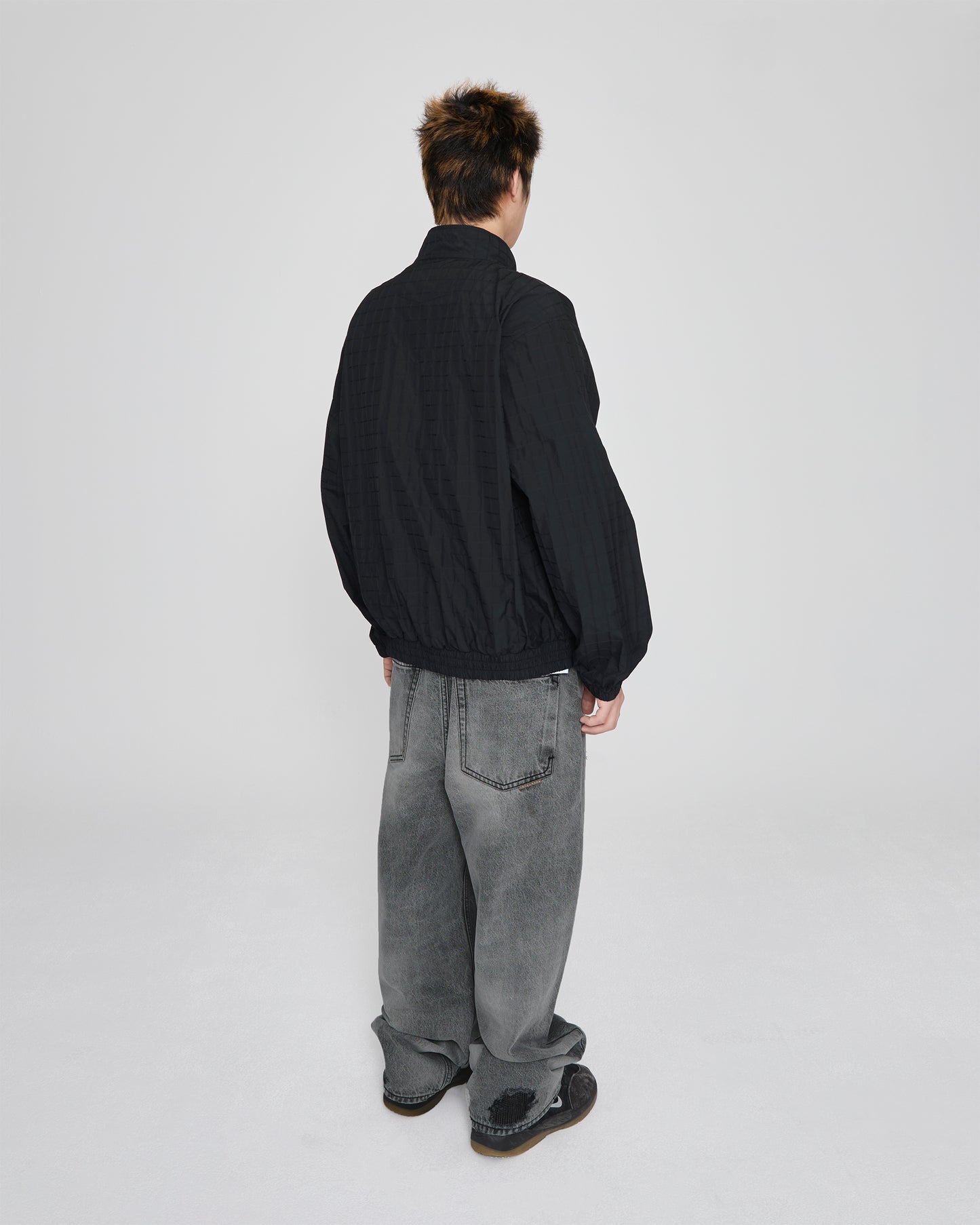 Windowpane Zip Blouson