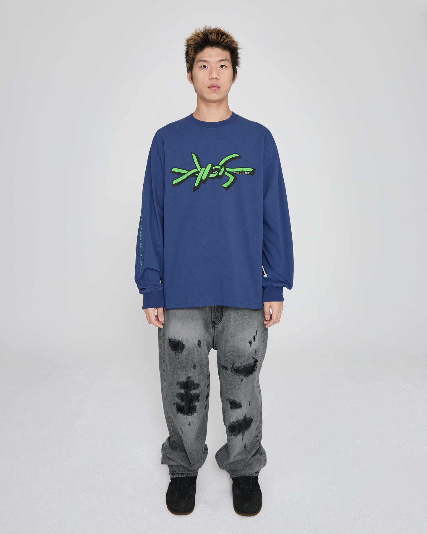 Y.E.S Wire Logo L/S