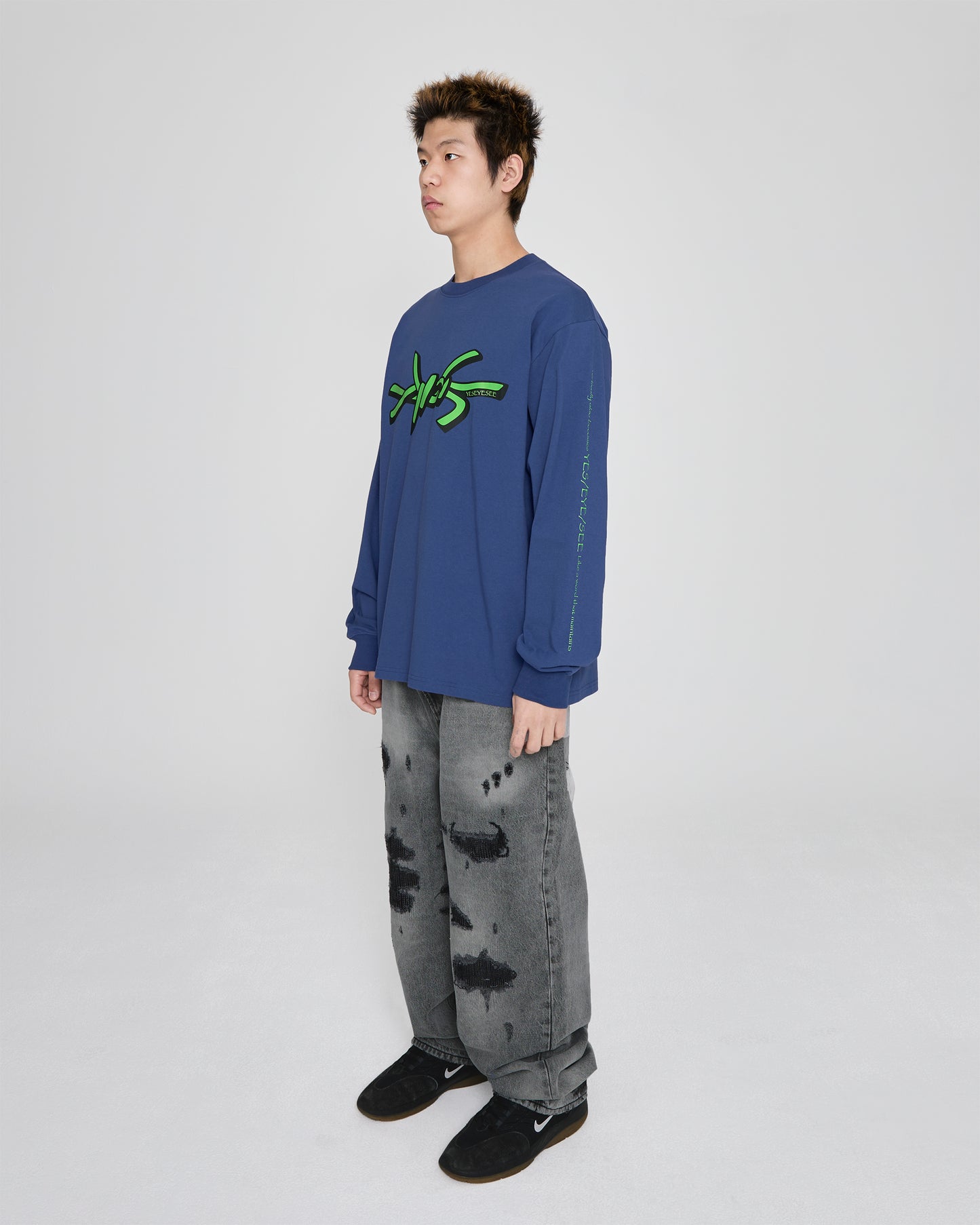Y.E.S Wire Logo L/S