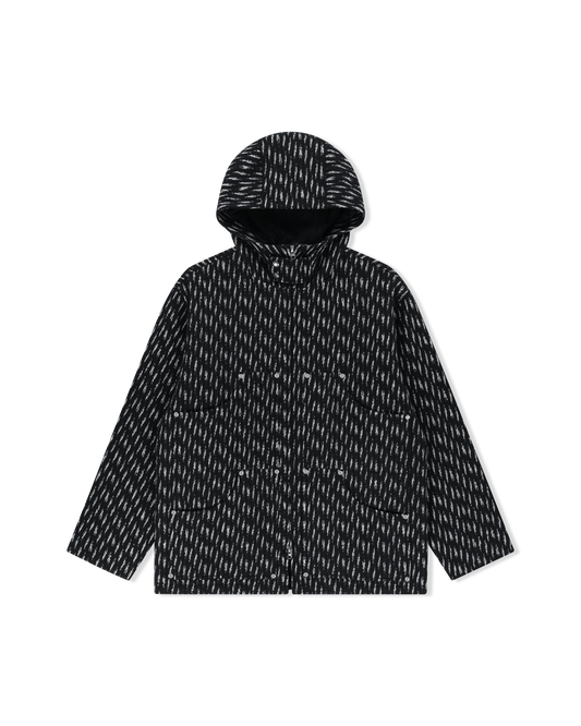 Hooded Wool Zip Coat