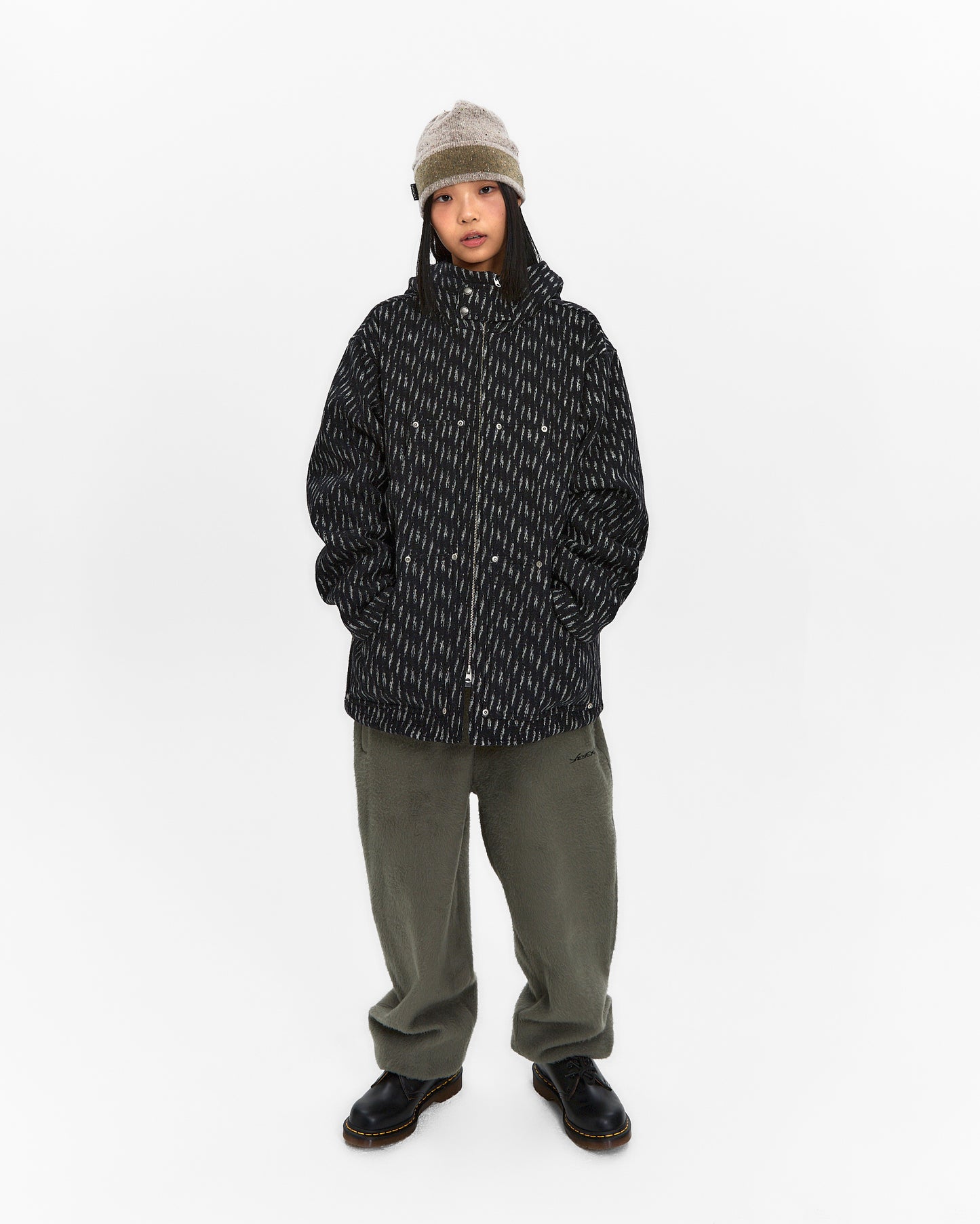 Hooded Wool Zip Coat