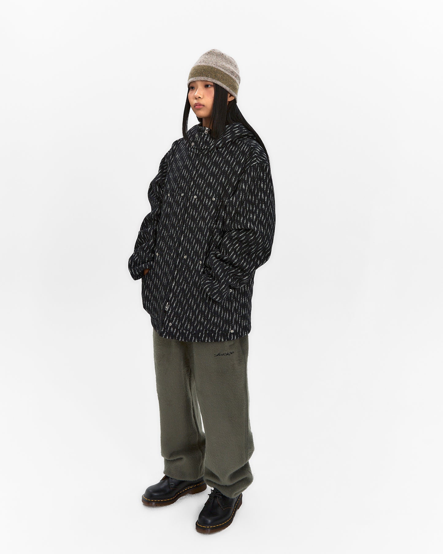 Hooded Wool Zip Coat