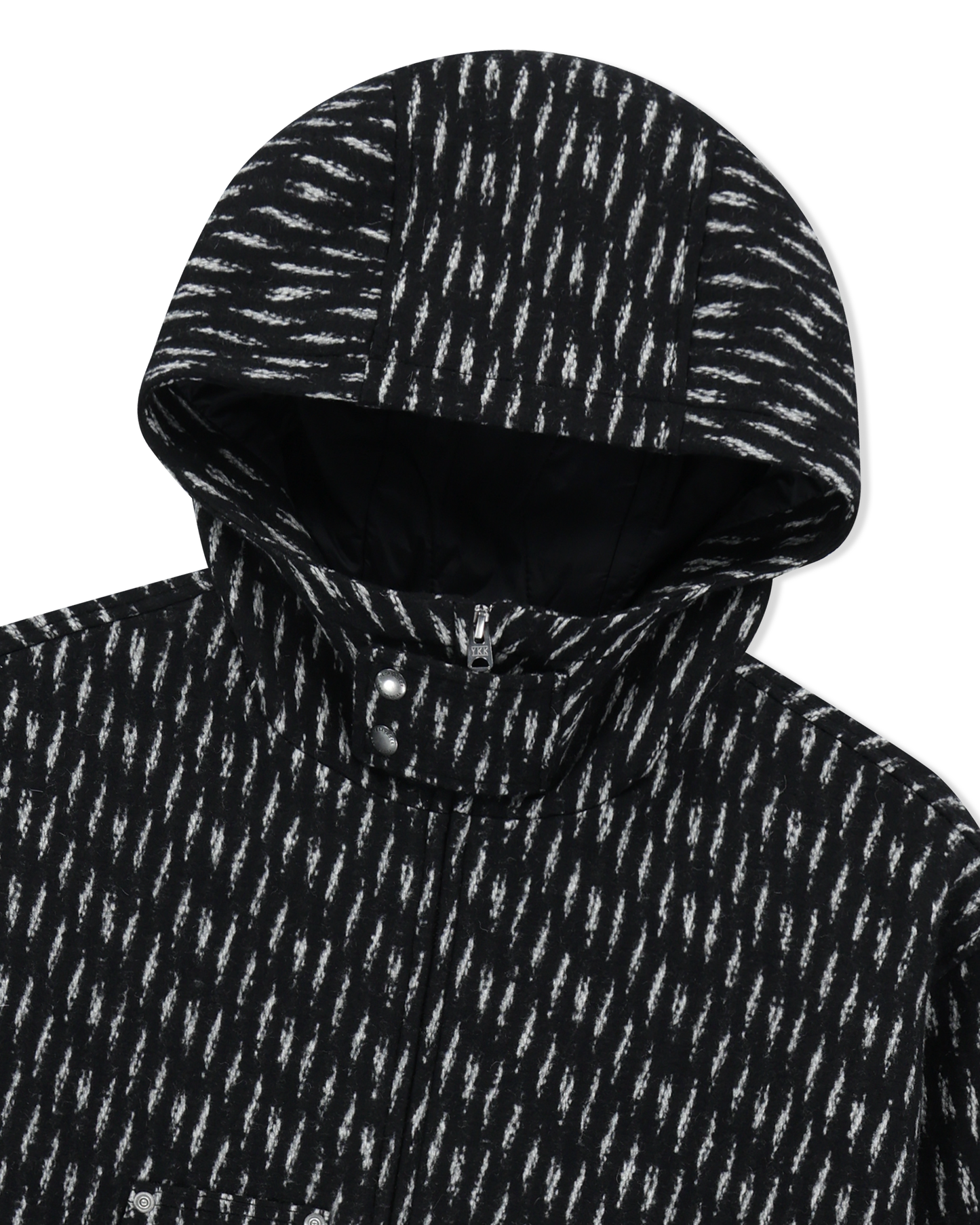 Hooded Wool Zip Coat