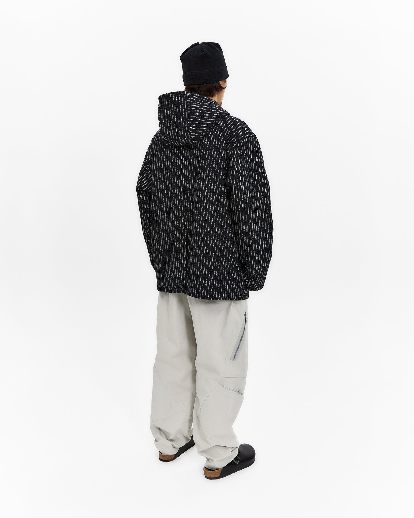 Hooded Wool Zip Coat