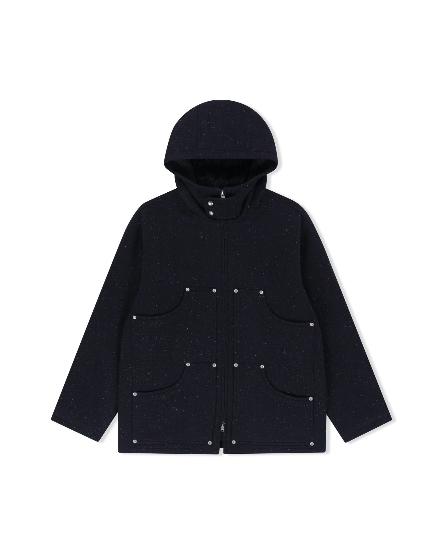 Hooded Wool Zip Coat