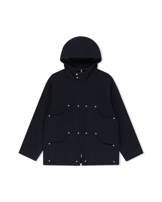 Hooded Wool Zip Coat