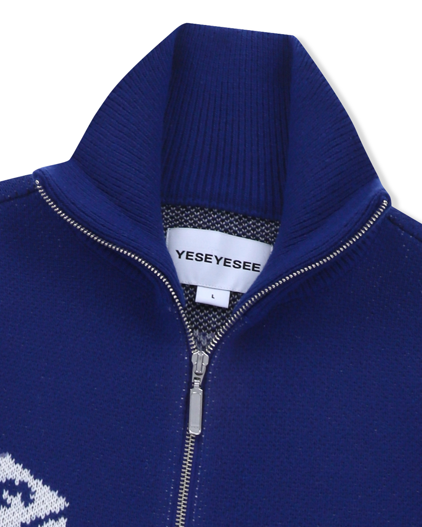 Y.E.S Dice Full Zip-up Knit Cardigan