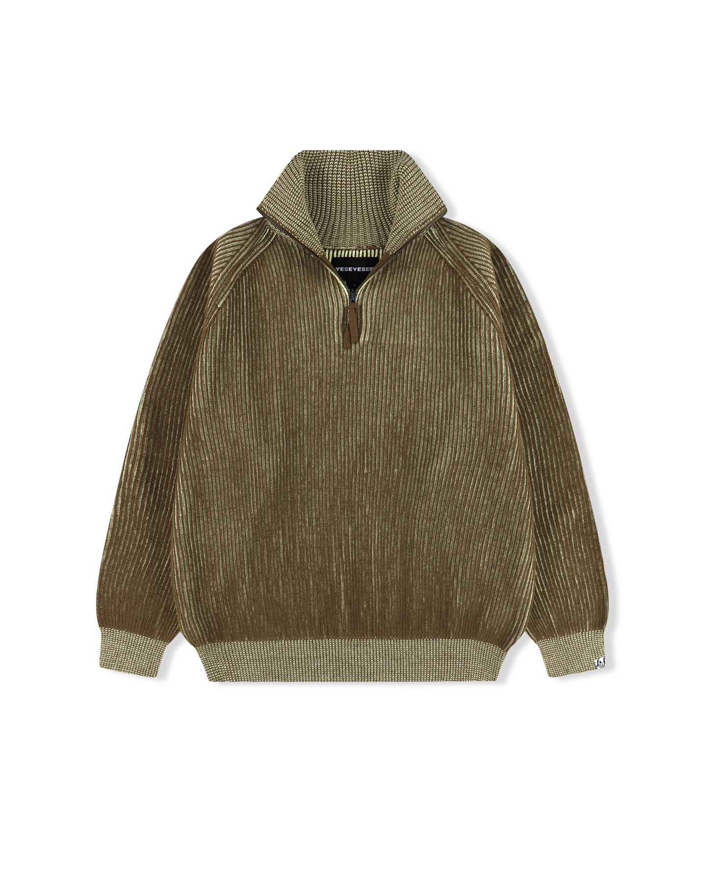 Rib Knit Half Zip up
