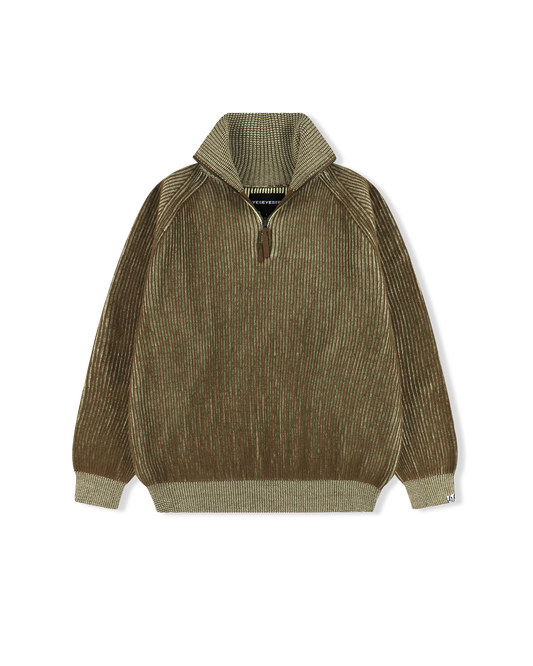 Rib Knit Half Zip up