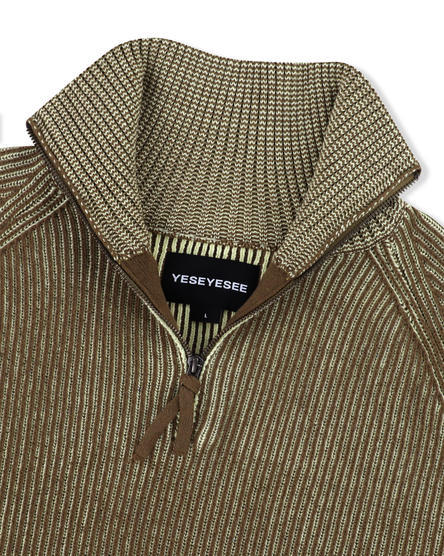 Rib Knit Half Zip up