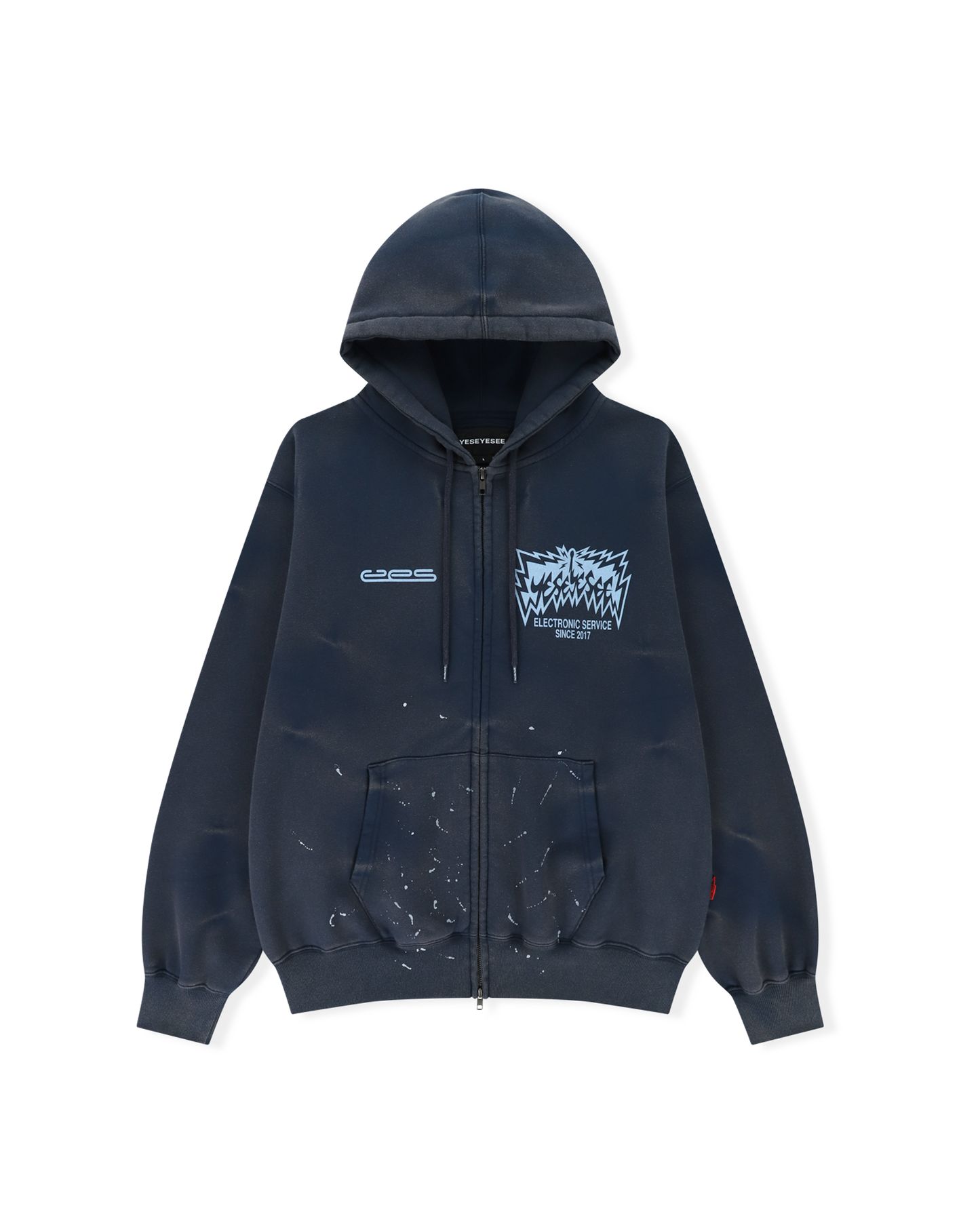 Y.E.S Painted zip up Hoodie