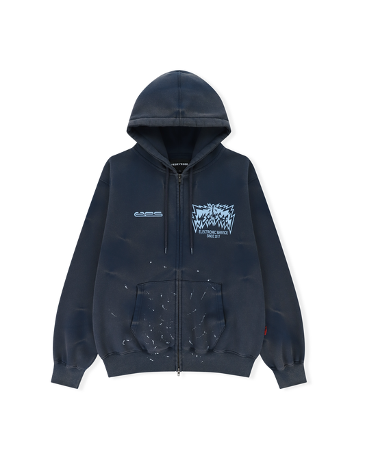 Y.E.S Painted zip up Hoodie