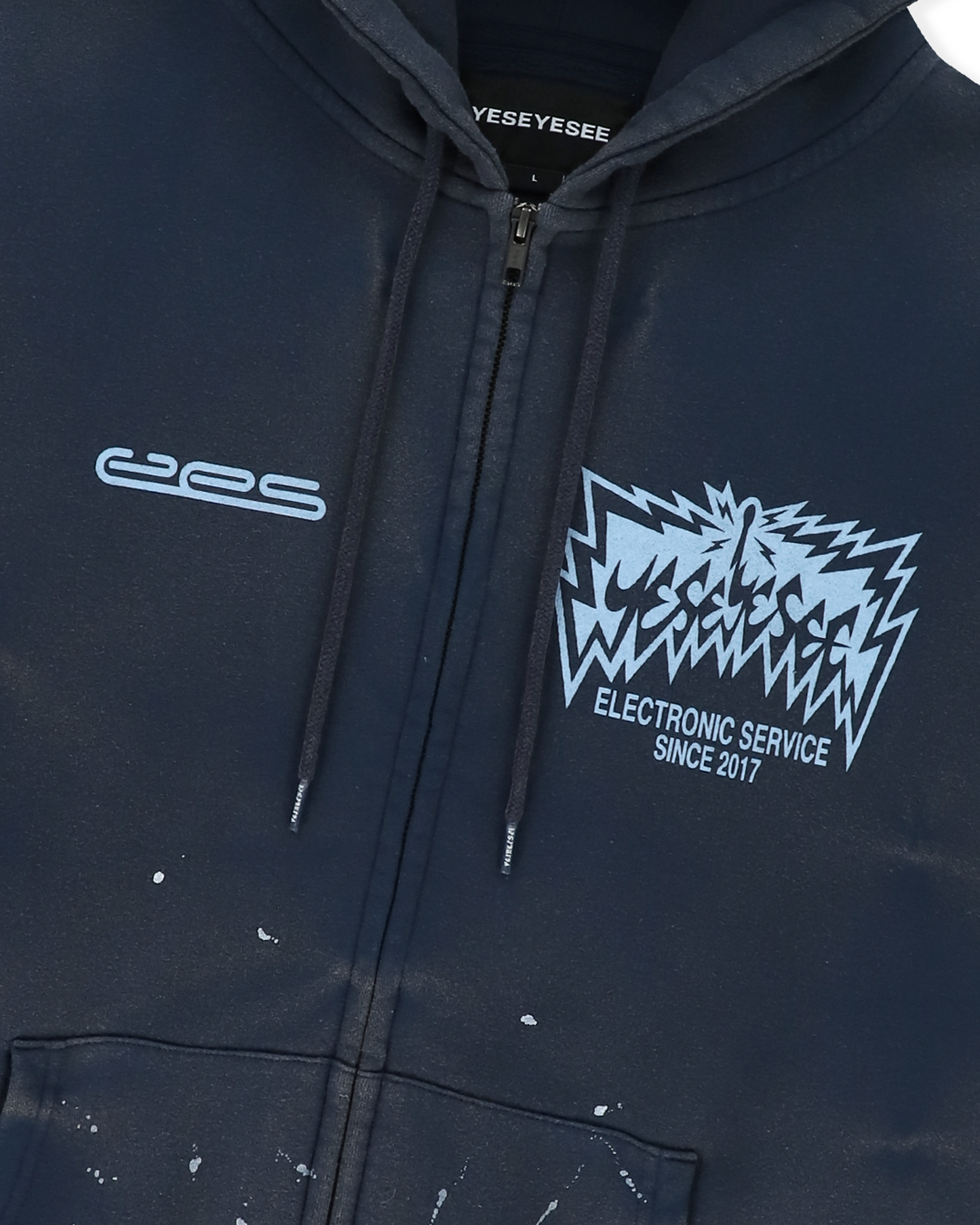 Y.E.S Painted zip up Hoodie