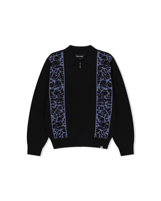 Knit Zip Up Polo Cardigan