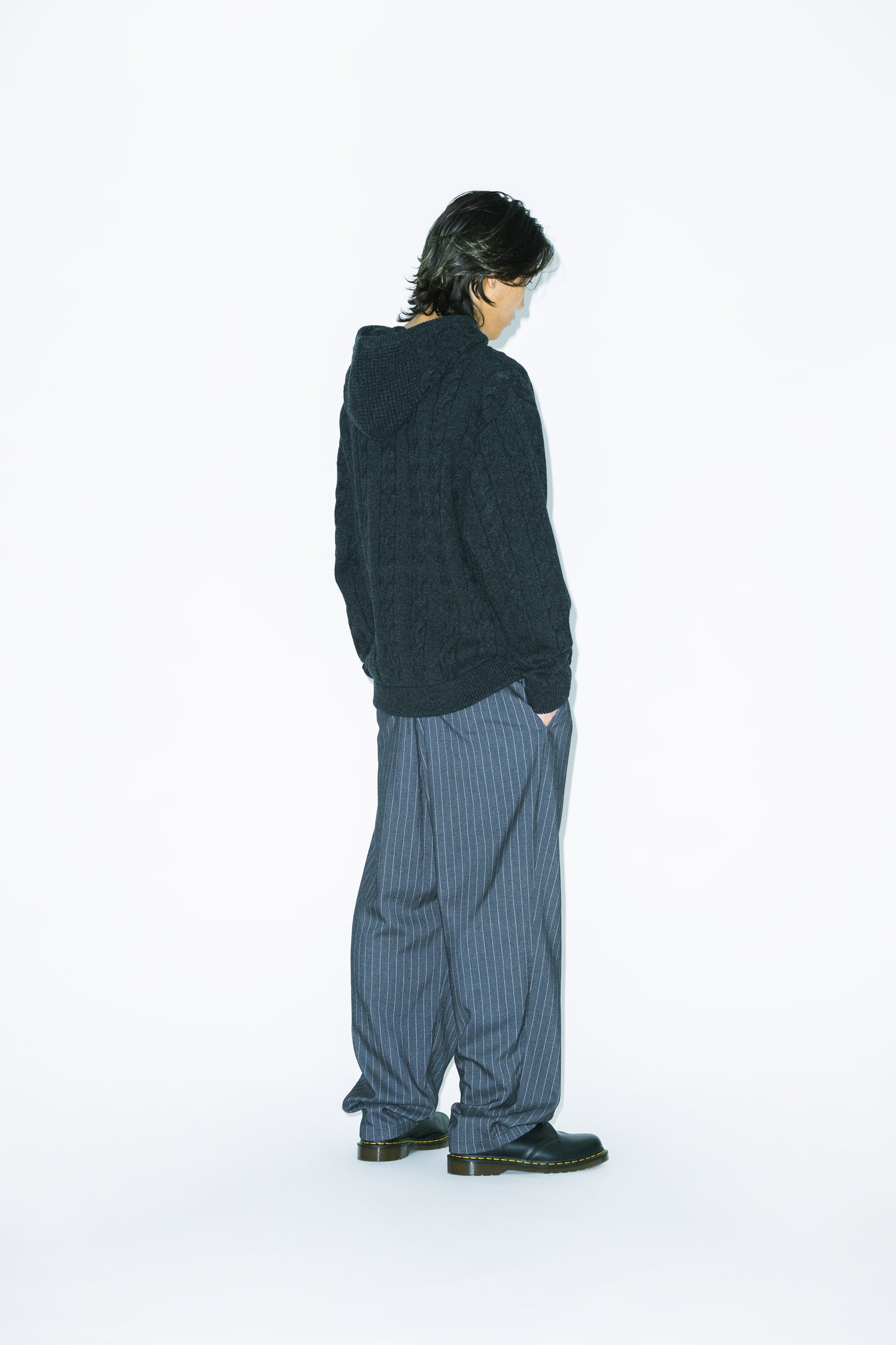 Hooded Cable Knit Pullover
