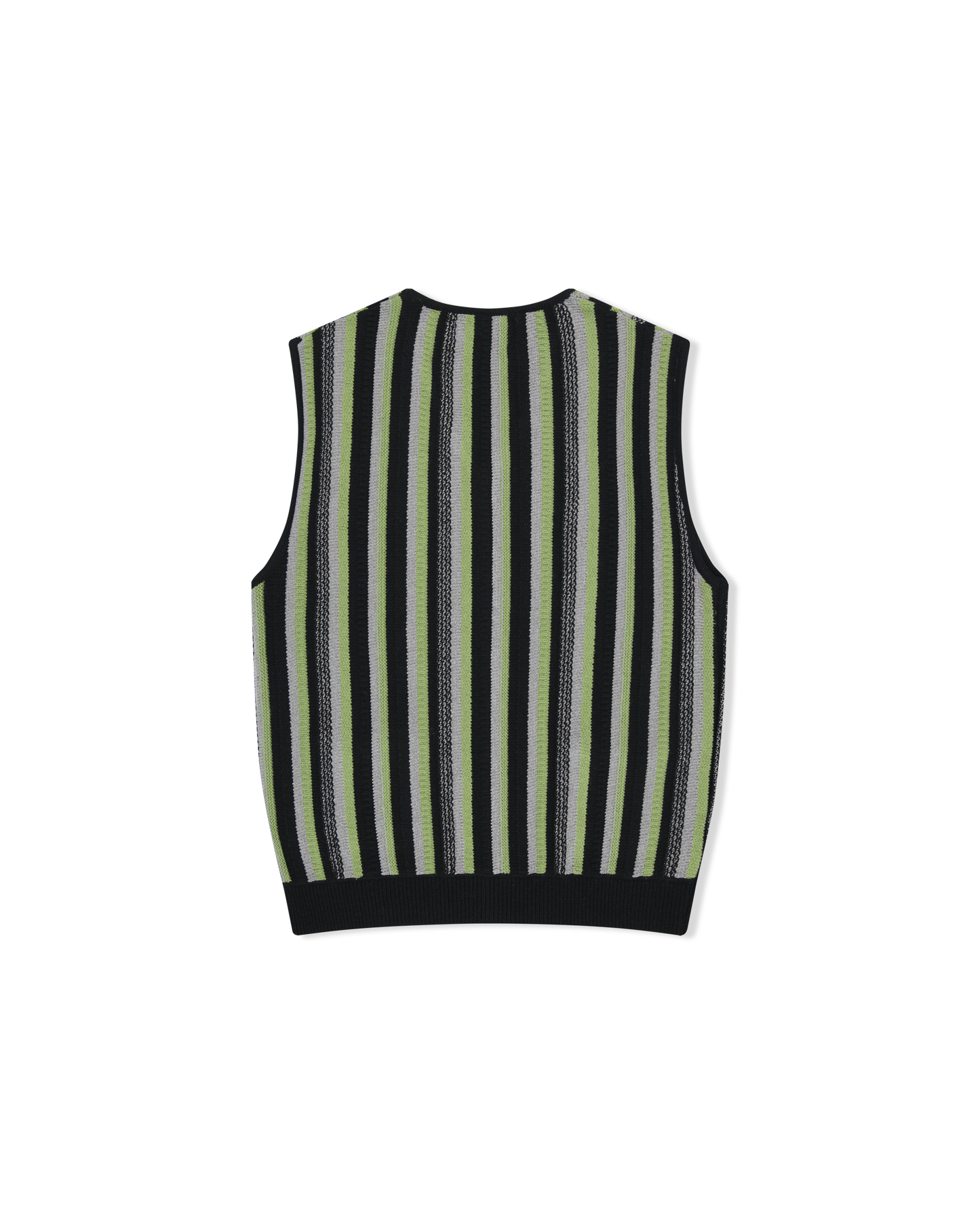 Stripe Knit Zip-Up Vest