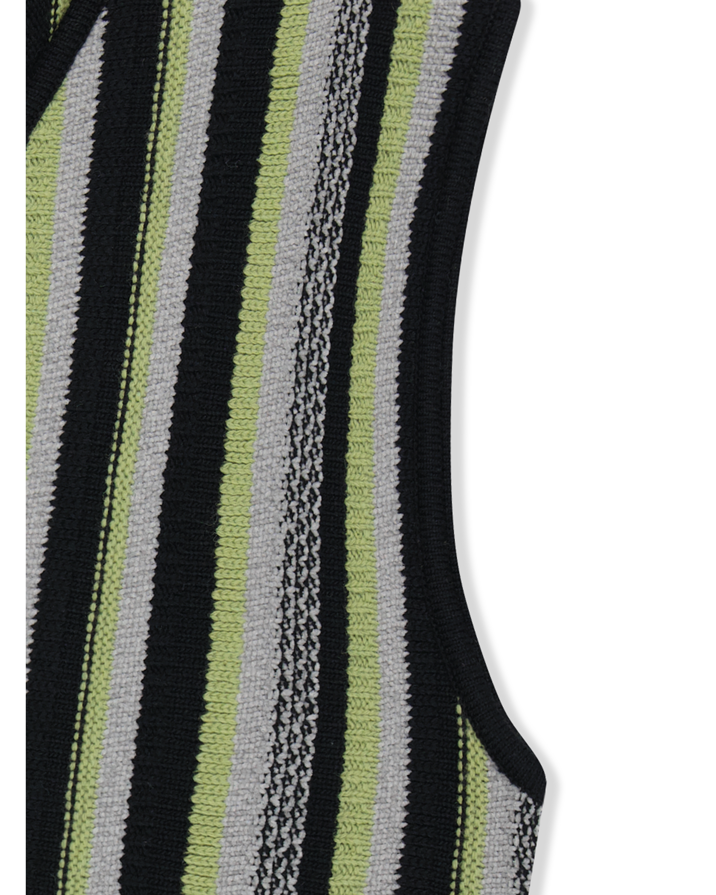 Stripe Knit Zip-Up Vest