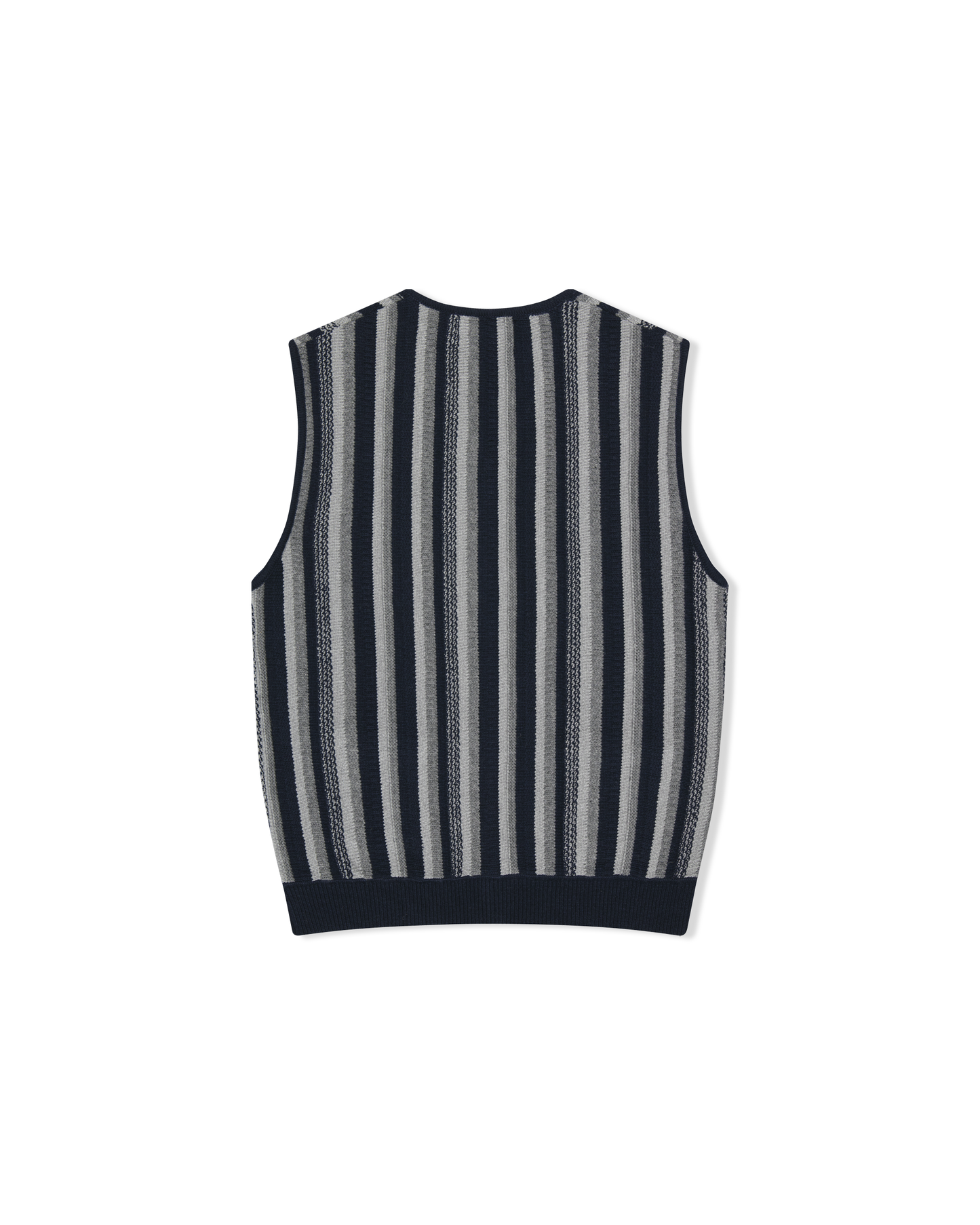 Stripe Knit Zip-Up Vest