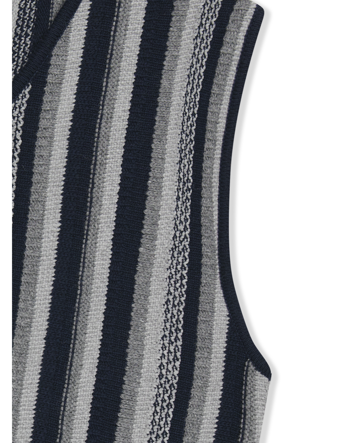 Stripe Knit Zip-Up Vest