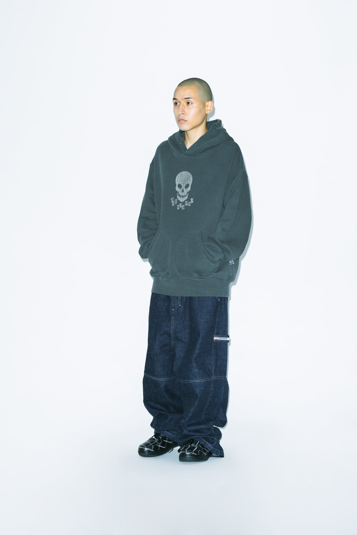 Y.E.S Skull Pigment Hoodie