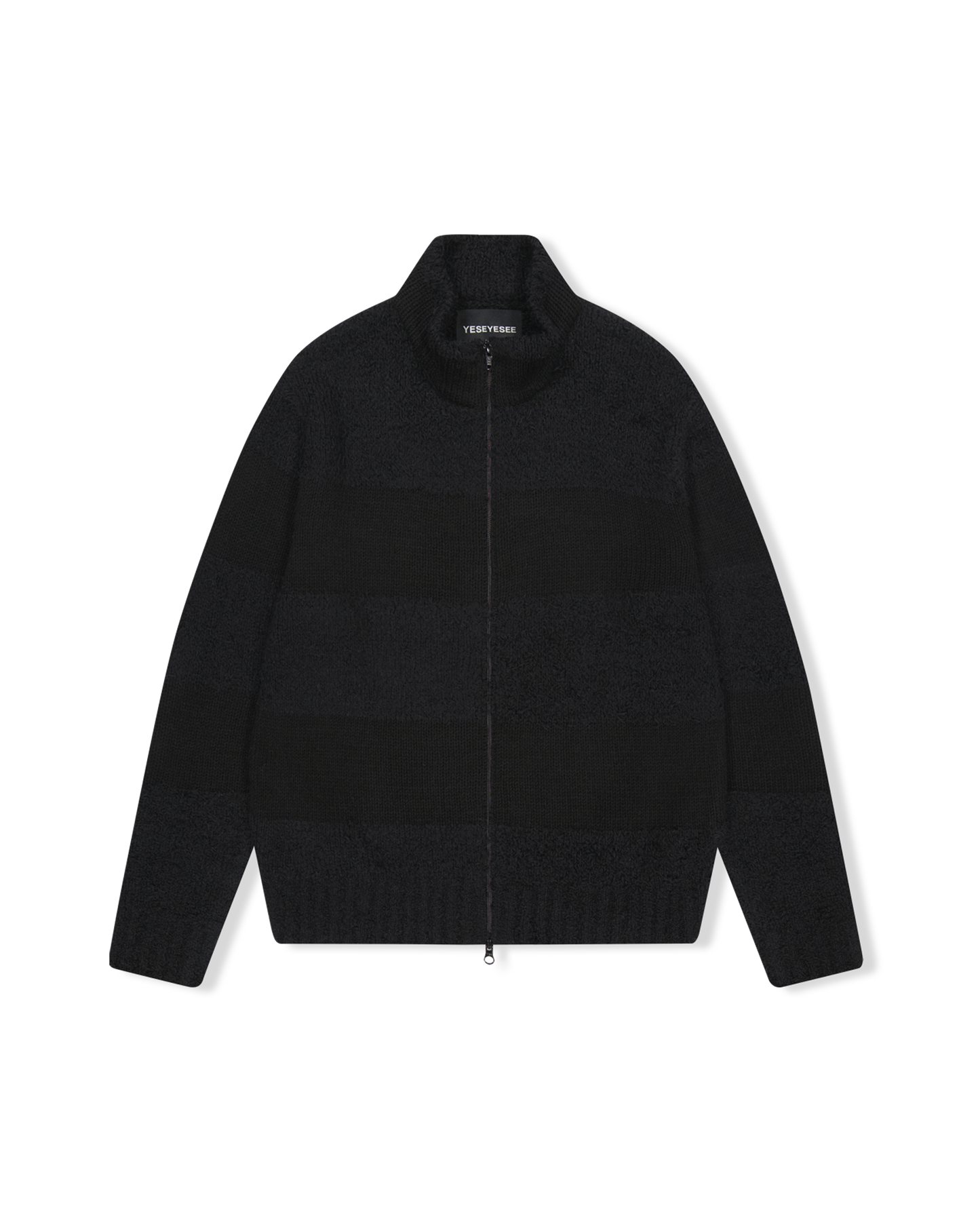 Y.E.S Stripe Zip-up Knit Cardigan