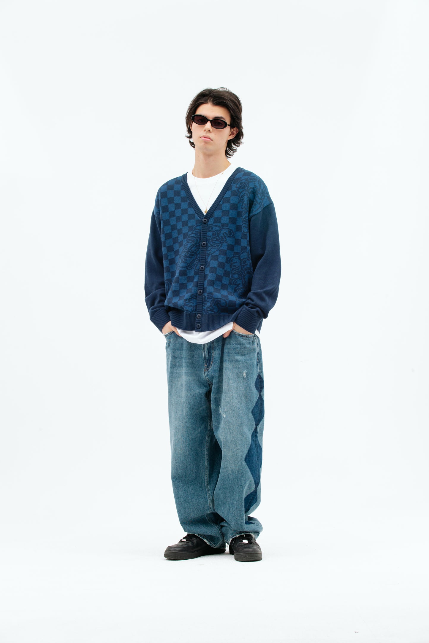 Y.E.S Checkerboard Cardigan