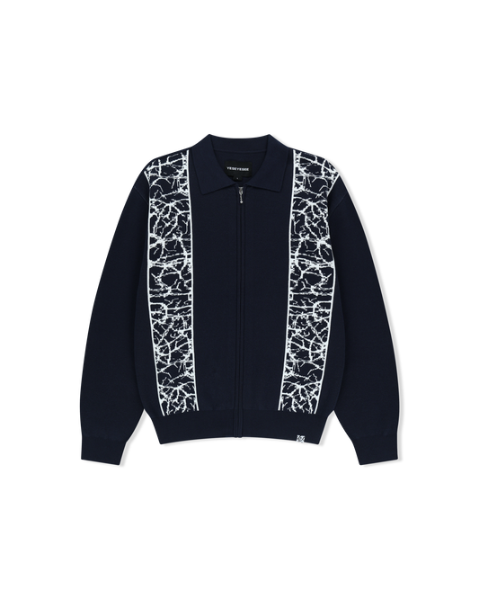 Knit Zip Up Polo Cardigan