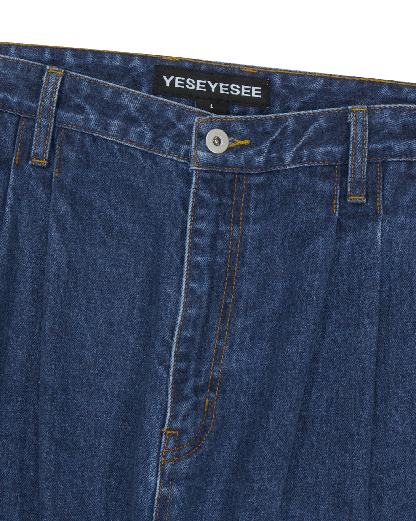 Two Tucked Hairy Denim Pants