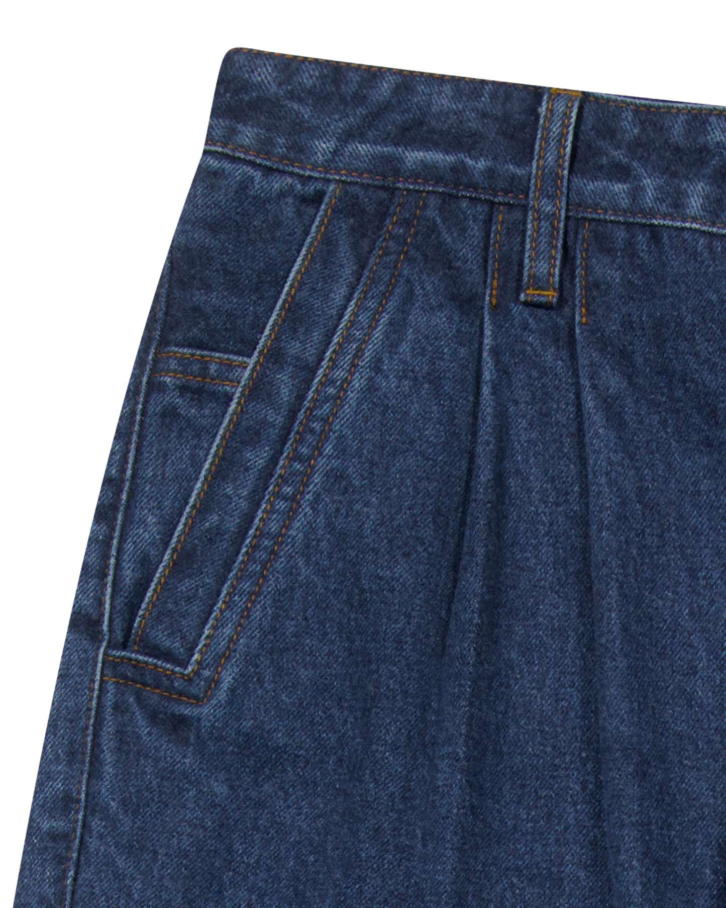 Two Tucked Hairy Denim Pants