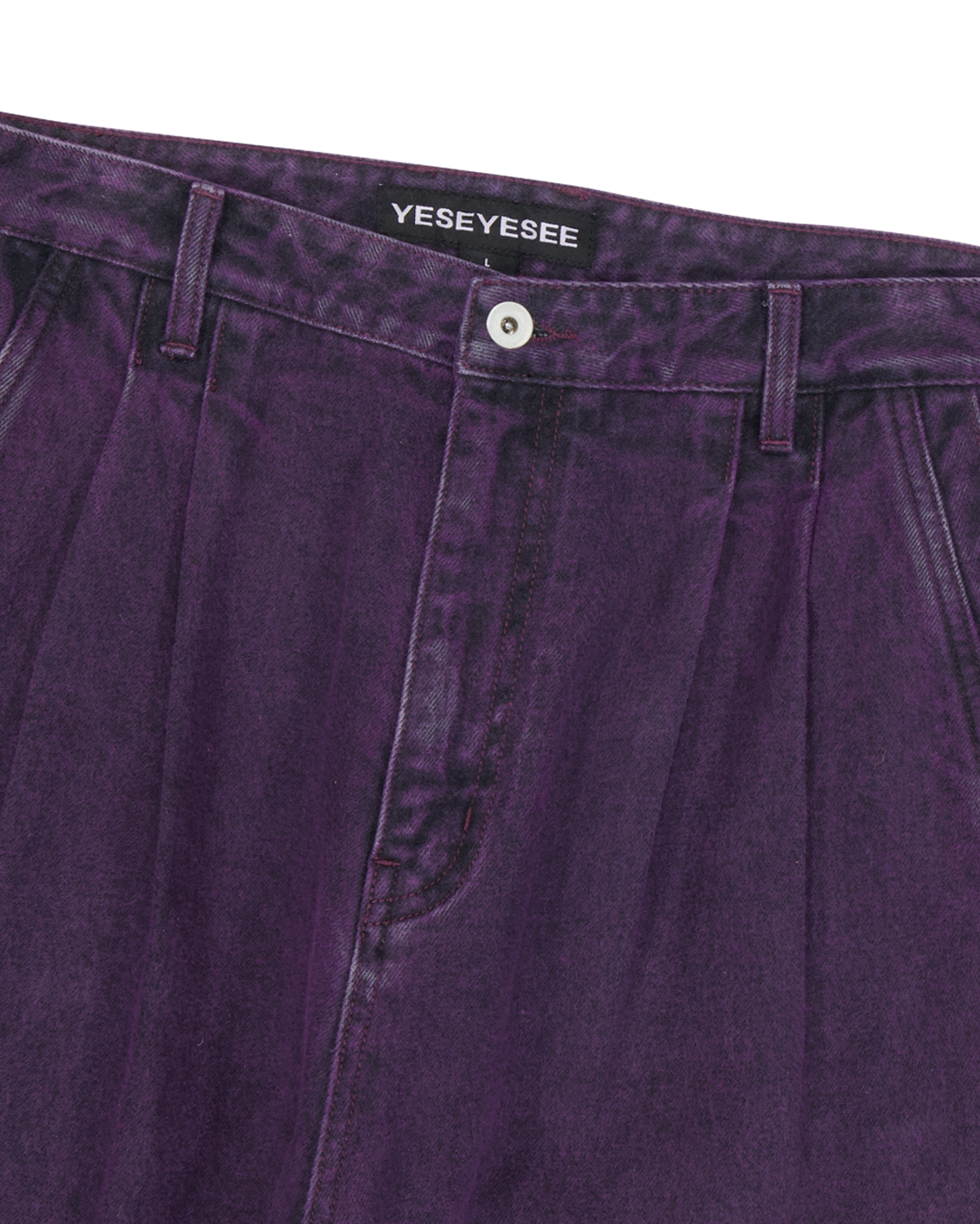 Two Tucked Hairy Denim Pants