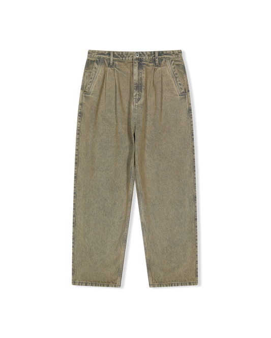 Two Tucked Hairy Denim Pants