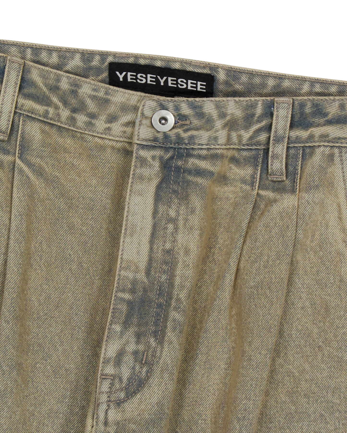 Two Tucked Hairy Denim Pants
