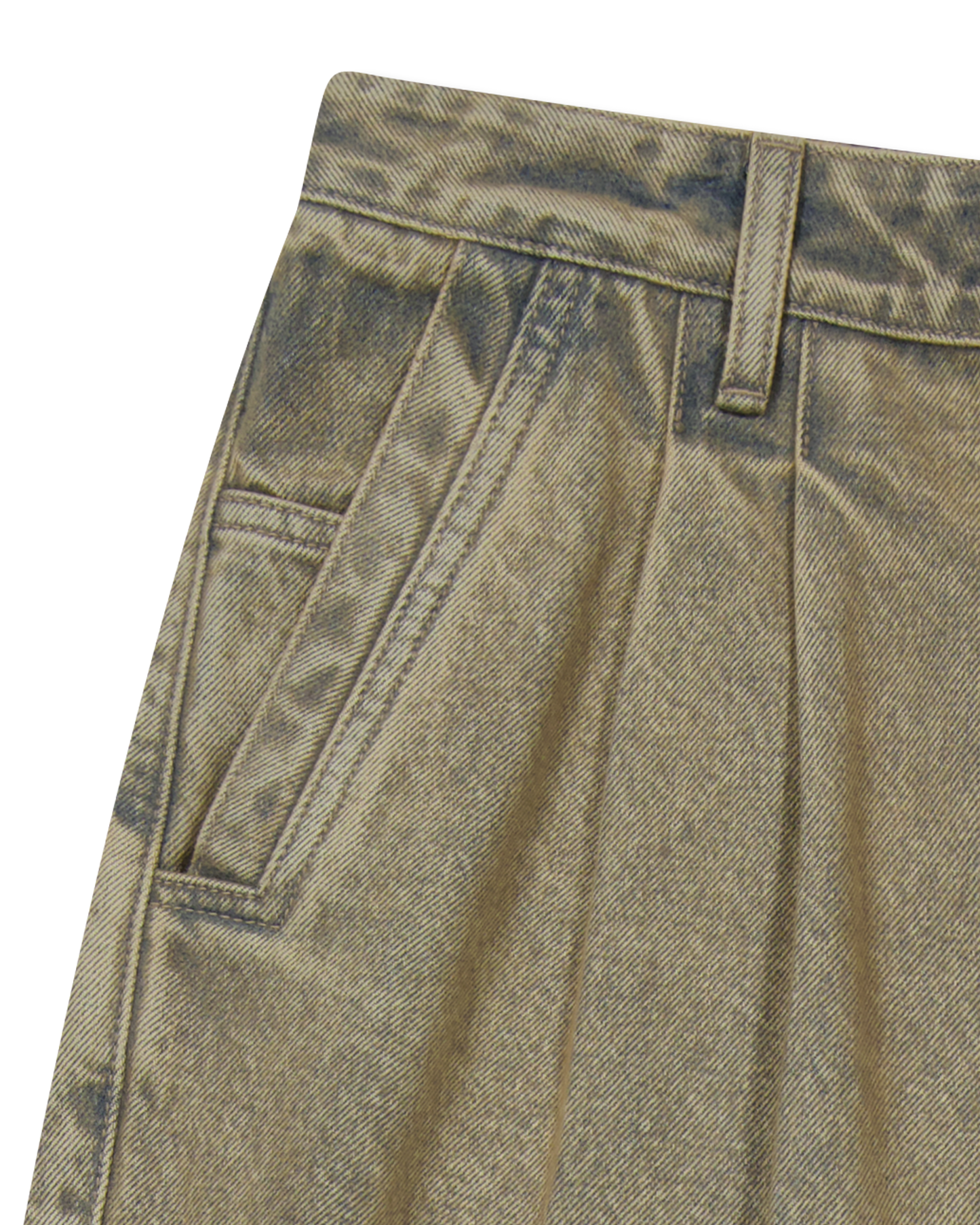 Two Tucked Hairy Denim Pants